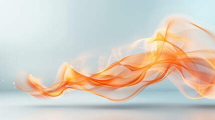 Naklejka premium Vibrant orange smoke swirl on a soft background, creating a dynamic visual effect. Ideal for abstract and artistic projects.