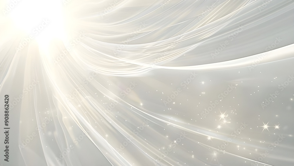 Aufkleber abstract white background with light rays and glowing lines, creating an ethereal atmosphere for des