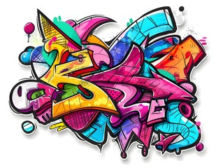 Stylish Streetwear Graffiti Sticker Design for Vibrant Expression