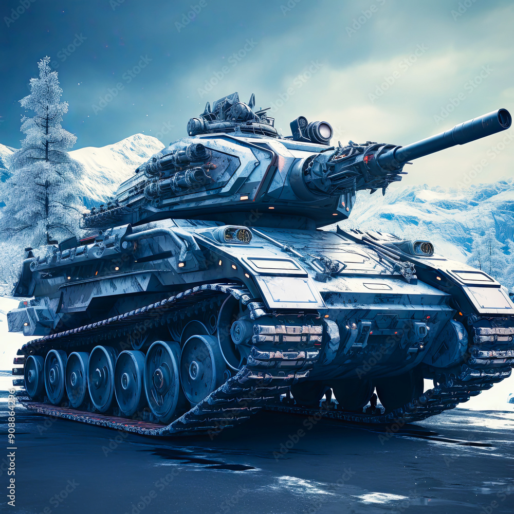 Canvas Prints modern battle tank