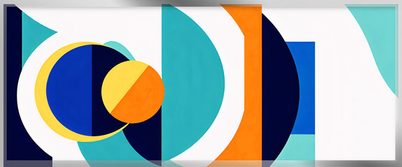 Obraz premium illustrazione con elementi geometrici astratti a tema contemporaneo surreale