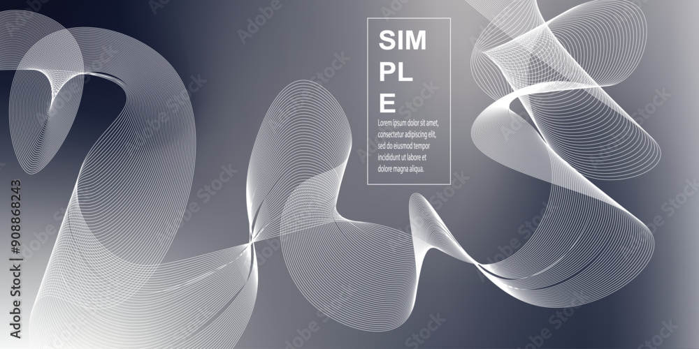 Poster abstract background illustration with curved lines and gradient