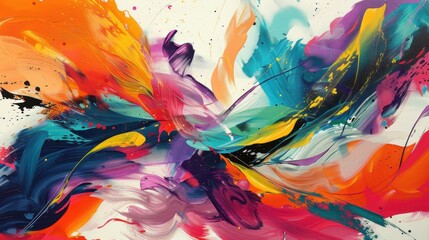 Vivid Abstract Fluidity: Contemporary Art with Dynamic Colors and Forms