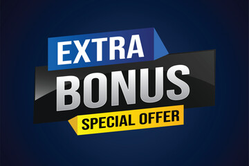 extra bonus word concept vector illustration with lines 3d style for social media landing page, template, ui, web, mobile app, poster, banner, flyer, background, gift card, coupon, label, wallpaper

