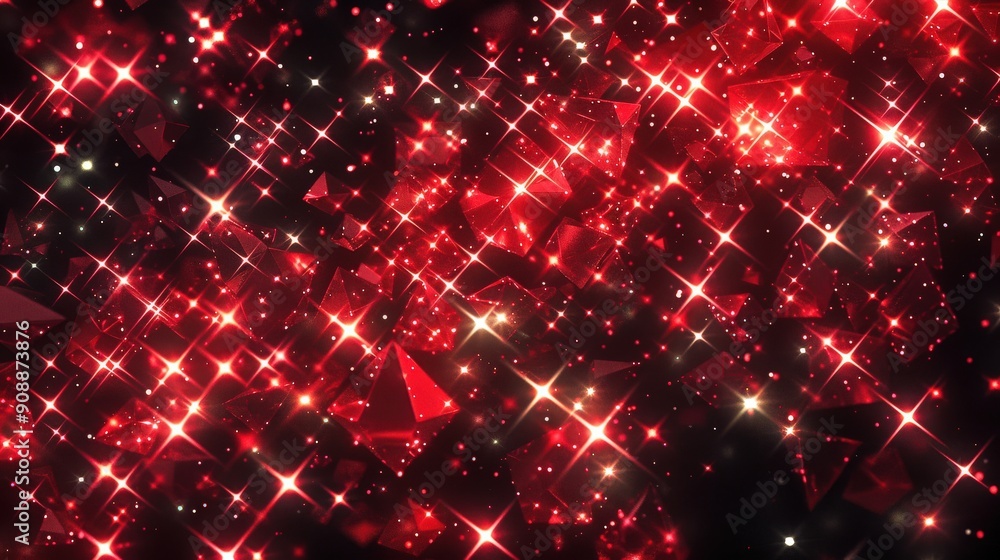 Poster a vibrant pattern of glowing diamonds in red and black, creating a mesmerizing visual effect reminis