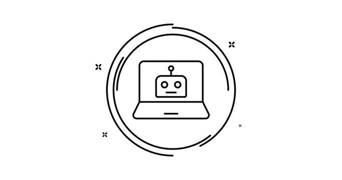 Ai chatbot animated outline icon with alpha channel. Artificial intelligence rotation appearance 4k motion design animation for web, mobile and ui design