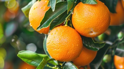 Oranges on a Tree Branch