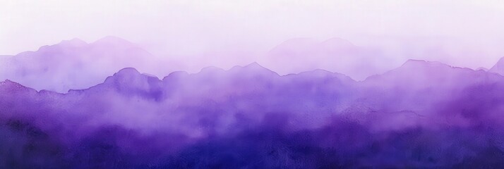 Purple Mountain Landscape Watercolor