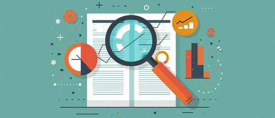 Fototapeta premium Project audit report, compliance and findings, flat design illustration