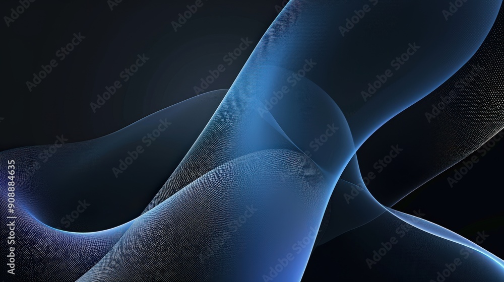 Poster a beautiful gradient background flows smoothly from deep blue to black, featuring soft curves and de