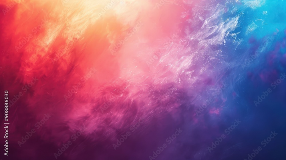 Poster a dynamic gradient background smoothly shifts from deep blue to bright red, creating a captivating v