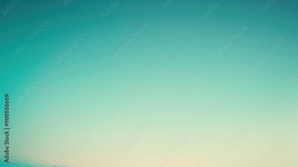 Poster a beautiful gradient background smoothly transitions from deep blue to soft teal, creating a serene 