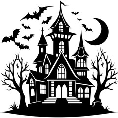 spooky halloween house vector svg 