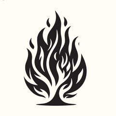 Fire Flame Silhouette Vector Illustration