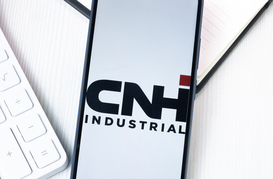 New York, USA - 1 August 2024: CNH Industrial Logo on Phone Screen, Company Icon on Display