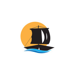 Ship Logo, Ocean Transport Vector, And Cruise Ship, Cargo, Logistics, Sailing School, Speedboat