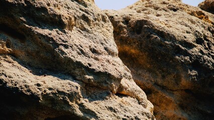Rock. Sea. Stone texture. Rock texture. Seascape. Sunny weather. Sea rock. Stone in the middle of the sea. Wildlife. Sea nature