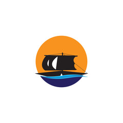 Ship Logo, Ocean Transport Vector, And Cruise Ship, Cargo, Logistics, Sailing School, Speedboat