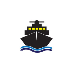 Ship Logo, Ocean Transport Vector, And Cruise Ship, Cargo, Logistics, Sailing School, Speedboat