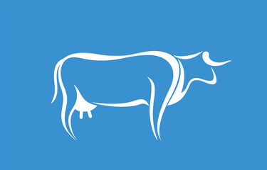 Cow logo. Isolated cow on white background