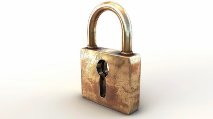 Naklejka premium Lock, icon 3d art design illustration on a light background.