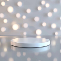 interior of a modern house with close up product display podium