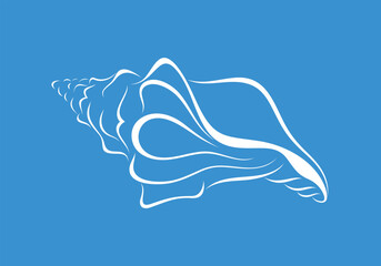 Obraz premium Shell logo. Isolated shell on white background