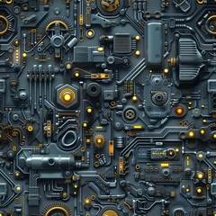 Fototapeta premium Technology seamless pattern.