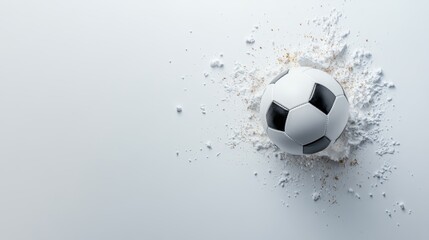 Soccer Ball Impact on White Surface