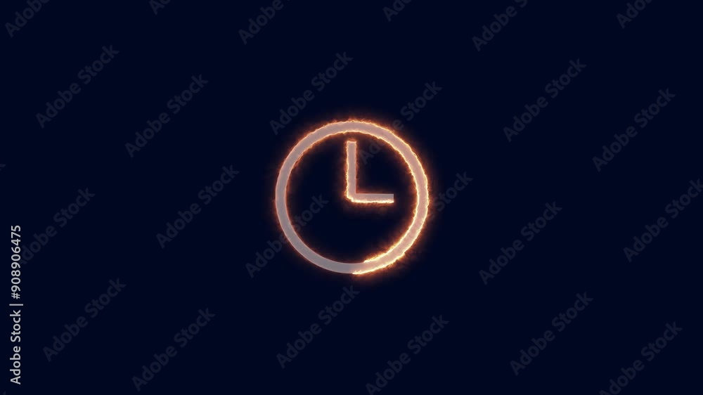 Poster analog neon clock animation.