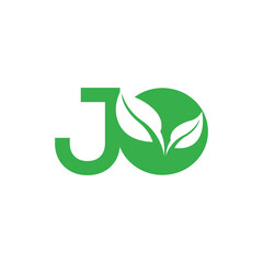 JO Letter Green Logo Design Vector  - Images