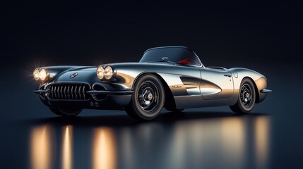 Classic Corvette in a Studio Setting