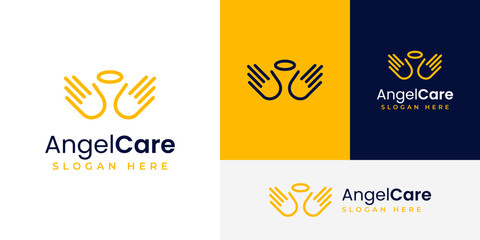 Angel Hand Care Charity Foundation Logo Design Branding Template