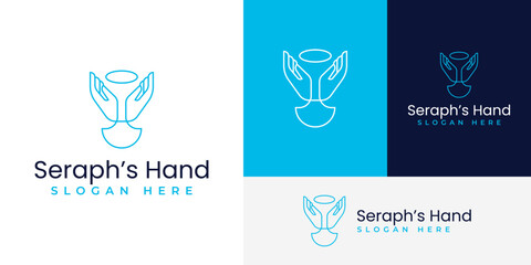 Angel Seraph Hand Care Charity Foundation Logo Design Branding Template
