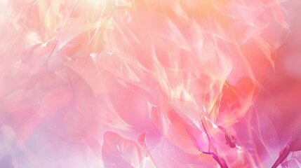 Fototapeta premium Gentle light leaks create a harmonious blend of pink and peach hues, evoking a soothing and ethereal atmosphere
