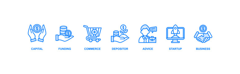 Angel investor banner web icon vector illustration concept of business angel, informal investor, investment founder with icon of capital, funding, commerce, depositor, advice, startup and business
