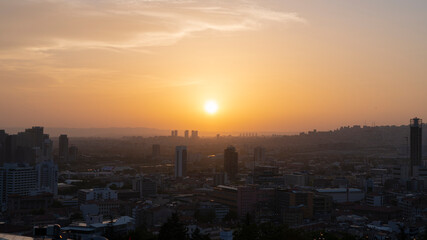 Ankara view at sunset sky. Ankara is capital city of Turkey.