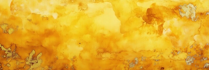 Abstract Watercolor Background in Warm Yellow and Gold Tones