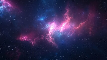 Cosmic Nebula with Pink and Blue Hues