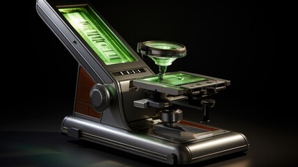 Lab microscope with a high-tech, illuminated slide