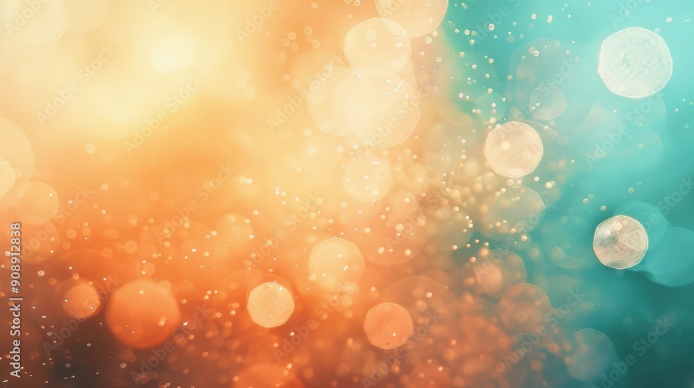 Poster a blend of soft teal and orange hues illuminates the background, creating a tranquil atmosphere with
