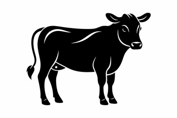 Cattle cow black silhouette illustration,cow silhouette,Cow graphic icon. Cow black silhouette isolated on white background. Vector illustration