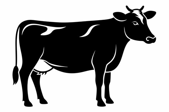 recommend clip art: Cattle cow black silhouette illustration,cow silhouette,Cow graphic icon. Cow black silhouette isolated on white background. Vector illustration