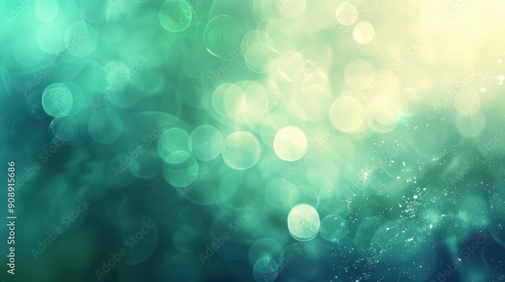 Poster a mesmerizing background blends soft green and blue tones, creating a beautiful atmosphere with gent