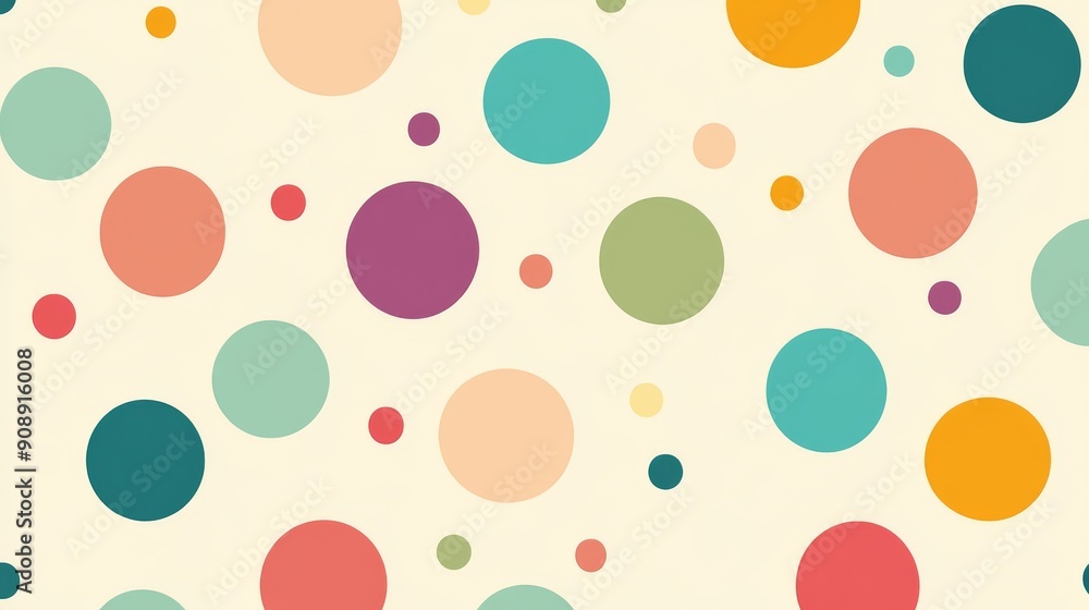 Poster abstract pattern of colorful circles on a light background