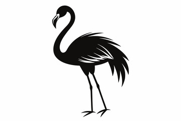 Flamingo Silhouettes Vector art, Flamingo bird black Silhouette Clipart