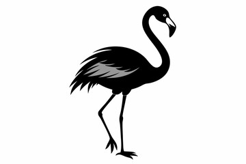 Flamingo Silhouettes Vector art, Flamingo bird black Silhouette Clipart