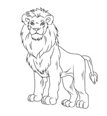 illustration of a lion. coloring pages for kids and adults