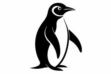 A penguin silhouette black vector artwork illustration