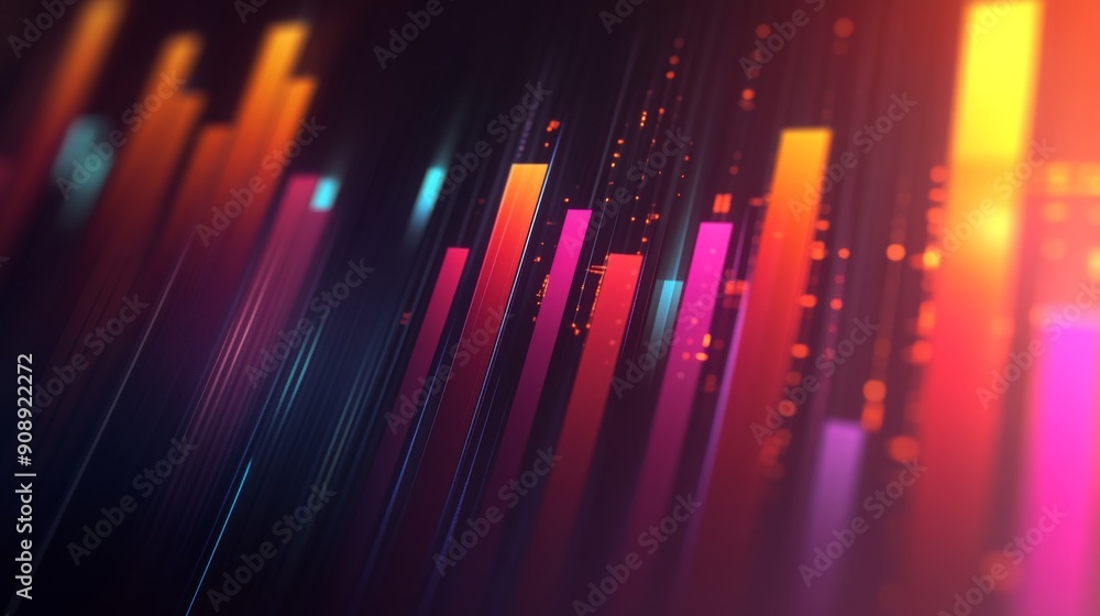 Aufkleber abstract 3d financial graph with dynamic bars and lines, showcasing financial trends